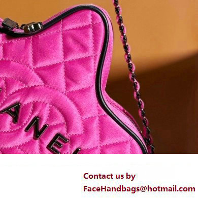 chanel Satin  &  Black Metal Fuchsia  &  Black AS4579 star handbag 2024